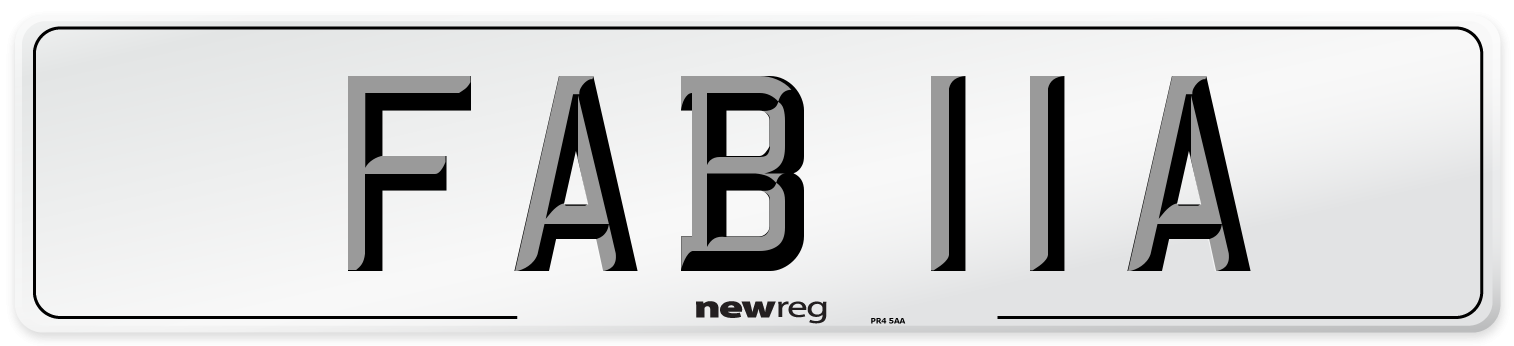 FAB 11A Number Plate from New Reg